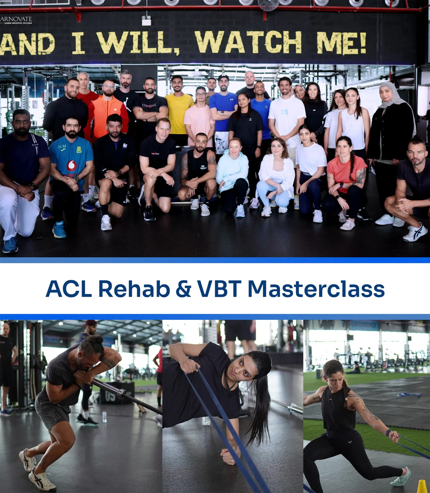 ACL Rehab & VBT Masterclass — participants training in the gym